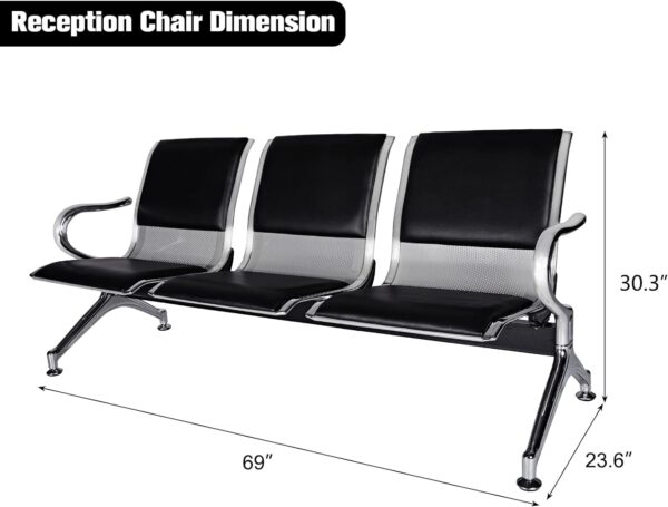 3-link office reception bench, Office reception bench, 3-link reception bench, Reception bench, Office bench, Waiting bench, Lobby bench, Reception seating, Office seating, Waiting area bench, Reception area bench, Office reception furniture, Reception furniture, Office furniture, Reception bench