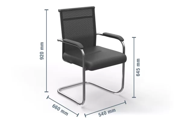 chrome visitors seat, bar stool, wooden credenza, 5-seater waiting sofa