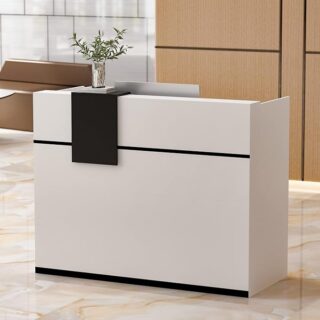 5-Seater office seat, clerical seat, wooden credenza, butterfly seat, 2-door filing cabinet