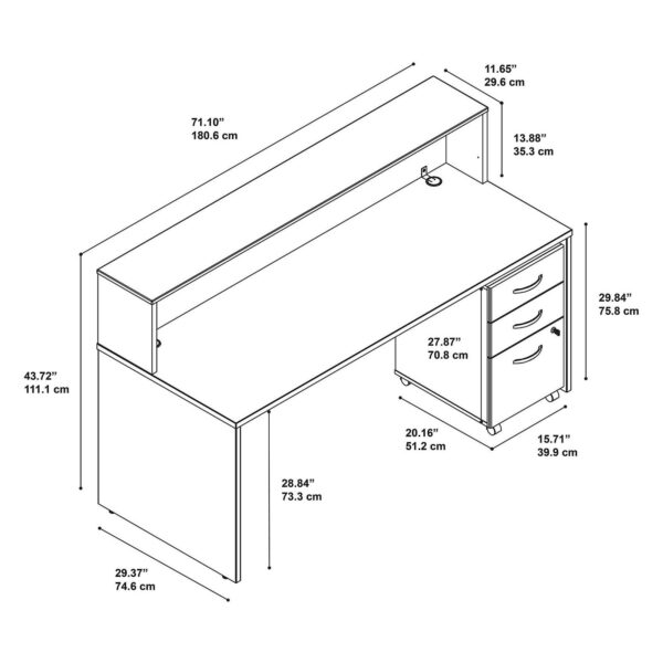 dual orthopedic office seat, 3-door wooden filing cabinet, clerical office, adjustable electric office table