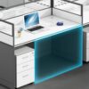 headrest office seat, 2-door wooden credenza, secretarial office seat, 6-lockers filing cabinet, mahogany coat hanger, 4-way office workstation, 5-seater waiting sofa