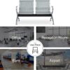 2-door office filing cabinet, clerical office seat, modern hammock chair, executive office seat, 4-link office waiting bench