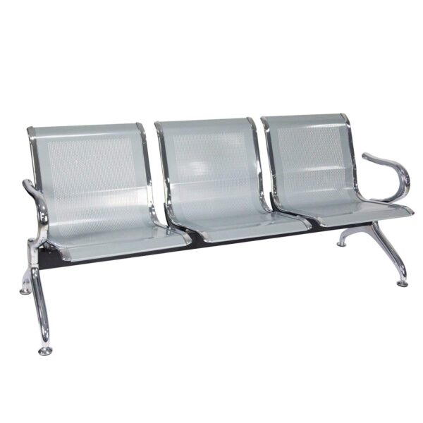 2-way office workstation, 5-seater waiting sofa, orthopedic office seat, 2-door wooden credenza, ergonomic office seat, minimalistic office desk, dual orthopedic office seat