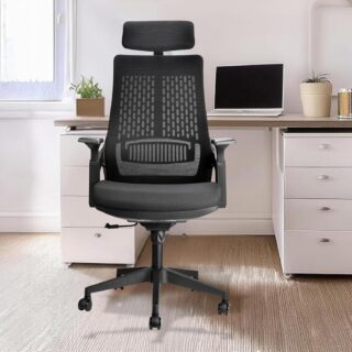 clerical office seat, 2-door wooden credenza, 3-link office waiting bench, minimalistic table, dual orthopedic office, strong mesh office seat