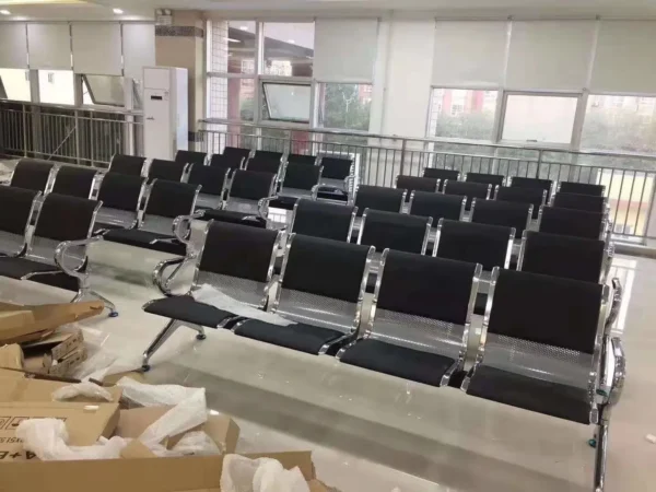 reception office desk, headrest office seat, directors executive office seat, 5-seater waiting sofa, 2-door office filing cabinet