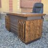 ergonomic office seat 4-link office waiting bench, 5-seater office waiting sofa, electric adjustable table, 2-door wooden credenza