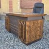 ergonomic office seat 4-link office waiting bench, 5-seater office waiting sofa, electric adjustable table, 2-door wooden credenza