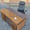 ergonomic office seat 4-link office waiting bench, 5-seater office waiting sofa, electric adjustable table, 2-door wooden credenza
