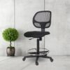 clerical office seat, 2-door wooden credenza, half glass filing cabinet, recliner directors seat, mahogany coffee table, round dining table, 3-door mahogany filing cabinet
