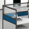 executive office seat, mesh visitors office seat, 2-door mahogany filing cabinet, ergonomic office seat