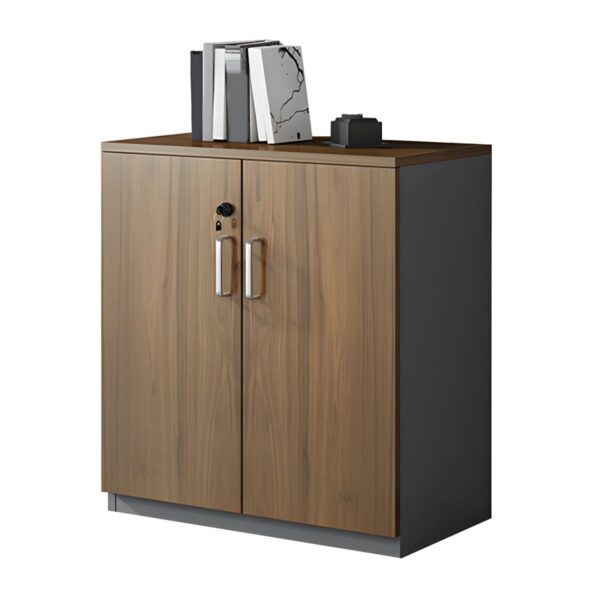 executive office seat, mesh visitors office seat, 2-door mahogany filing cabinet, ergonomic office seat