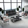 1.2m office table, 3-door mahogany filing cabinet, 2-way office workstation, 1.2m coffee table, 4-seater round dining table, 12-lockers filing cabinet