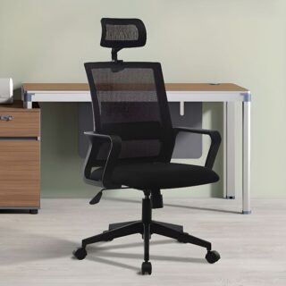 High-Back Orthopedic Office Seat With Headrest