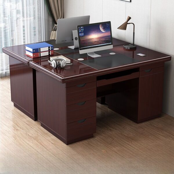adjustable electric table, 2m executive office desk, foldable training seat, 4-way curved office workstation, secretarial office seat