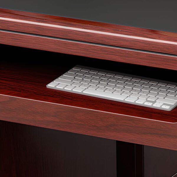 adjustable electric table, 2m executive office desk, foldable training seat, 4-way curved office workstation, secretarial office seat
