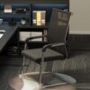 4-way curved office workstation, 2-link office waiting bench, executive visitors seat, 3-door mahogany finish office waiting filing cabinet, adjustable orthopedic office seat