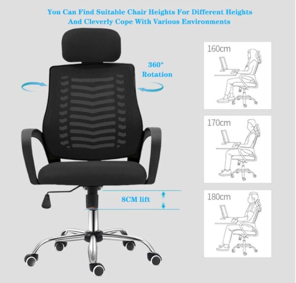 headrest office seat, 3-drawers filing cabinet, ergonomic office seat, 2-way office workstation, 3-drawers filing cabinet, clerical office seat, orthopedic office seat, 5-seater waiting sofa, 2400mm boardroom table, 2-way office workstation