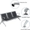 4-way curved office workstation, 2-link office waiting bench, executive visitors seat, 3-door mahogany finish office waiting filing cabinet, adjustable orthopedic office seat