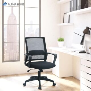ergonomic office seat, orthopedic office seat, round dinning table, 4-way office workstation, 2-door wooden credenza, adjustable electric table, 2-way curved workstation, 5-seater waiting sofa