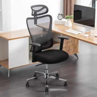 clerical office seat, 4-way curved office workstation, 2-link office waiting bench, executive visitors seat, 3-door mahogany finish office waiting filing cabinet, adjustable orthopedic office seat