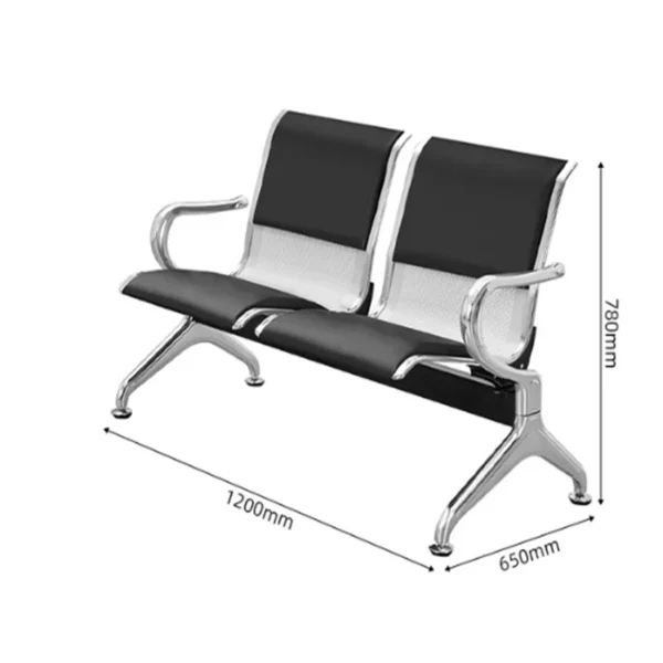 2-door office cabinet, black foldable office seat, 5-seater office waiting sofa, 1200mm coffee table, clerical office seat