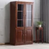 2-door wooden credenza, advanced office desk, cashier height office seat, 6-lockers filing cabinet, modern glass coffee table, 5-seater office waiting sofa
