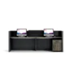 6-way office workstation, 3-drawers movable pedestal, 2-door wooden credenza, 1-way office workstation, conference office seat, 3m boardroom table