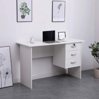 3-drawers movable pedestal. foldable office desk, mahogany office coat hanger, adjustable ergonomic seat, 4-link office waiting bench, 15-lockers filing cabinet