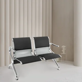 2-door office cabinet, black foldable office seat, 5-seater office waiting sofa, 1200mm coffee table, clerical office seat