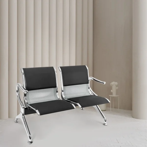2-door office cabinet, black foldable office seat, 5-seater office waiting sofa, 1200mm coffee table, clerical office seat