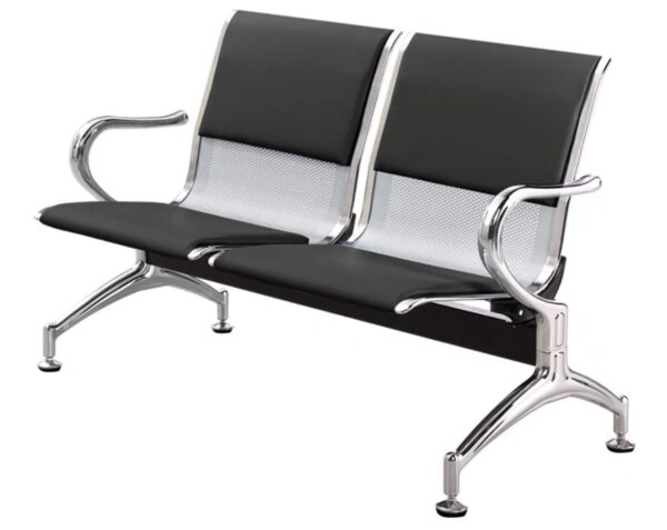 2-door office cabinet, black foldable office seat, 5-seater office waiting sofa, 1200mm coffee table, clerical office seat