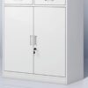 6-way office workstation, white 2-door wooden credenza, 4-link office waiting bench, 3-door movable pedestal, 5-seater waiting sofa