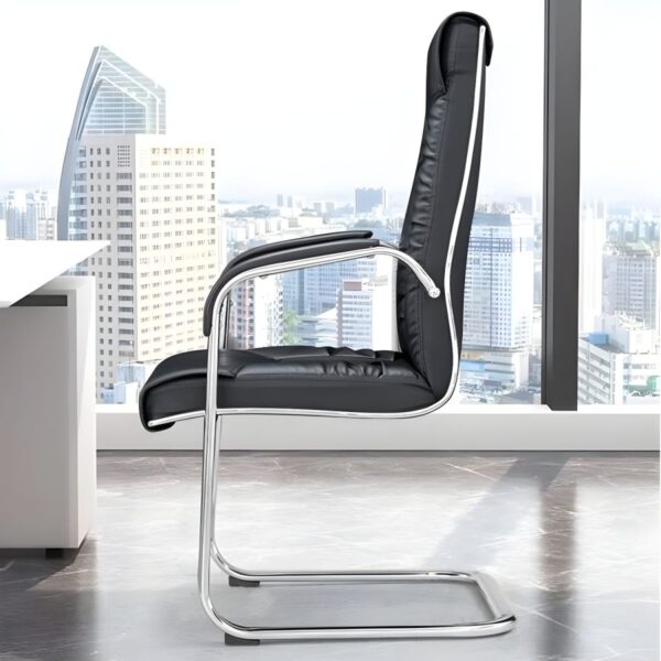 4-way curved office workstation, 2-link office waiting bench, executive visitors seat, 3-door mahogany finish office waiting filing cabinet, adjustable orthopedic office seat