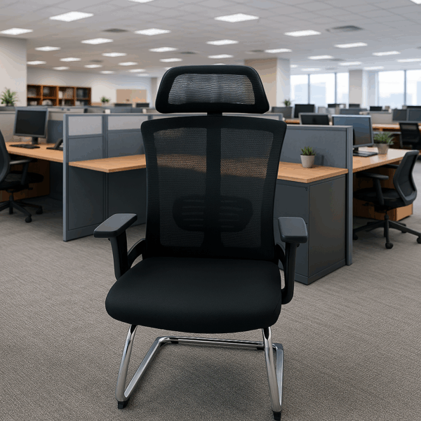 headrest office seat, 3-drawers filing cabinet, ergonomic office seat, 2-way office workstation, 3-drawers filing cabinet, clerical office seat, orthopedic office seat, 5-seater waiting sofa, 2400mm boardroom table, 2-way office workstation