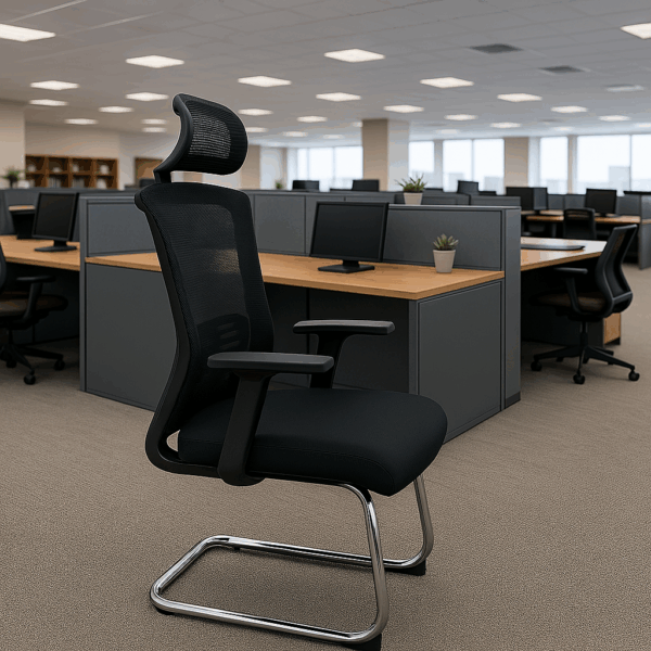 headrest office seat, 3-drawers filing cabinet, ergonomic office seat, 2-way office workstation, 3-drawers filing cabinet, clerical office seat, orthopedic office seat, 5-seater waiting sofa, 2400mm boardroom table, 2-way office workstation