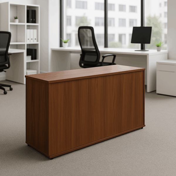 minimalistic office desk, mahogany office coat hanger, adjustable ergonomic seat, 4-link office waiting bench, 15-lockers filing cabinet