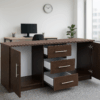 minimalistic office desk, mahogany office coat hanger, adjustable ergonomic seat, 4-link office waiting bench, 15-lockers filing cabinet