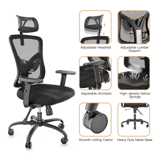 headrest office seat, clerical office seat, black foldable office seat, 5-seater office waiting sofa, 1200mm coffee table, clerical office seat