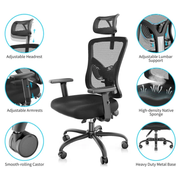 headrest office seat, clerical office seat, black foldable office seat, 5-seater office waiting sofa, 1200mm coffee table, clerical office seat
