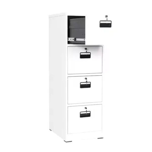 white 2-door wooden credenza, 4-link office waiting bench, 3-door movable pedestal, 5-seater waiting sofa