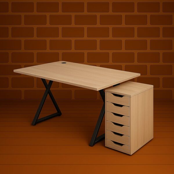 white 2-door wooden credenza, 4-link office waiting bench, 3-door movable pedestal, 5-seater waiting sofa