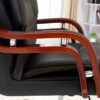 4-way curved office workstation, 2-link office waiting bench, executive visitors seat, 3-door mahogany finish office waiting filing cabinet, adjustable orthopedic office seat