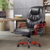 4-way curved office workstation, 2-link office waiting bench, executive visitors seat, 3-door mahogany finish office waiting filing cabinet, adjustable orthopedic office seat