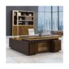 4-way curved office workstation, 2-link office waiting bench, executive visitors seat, 3-door mahogany finish office waiting filing cabinet, adjustable orthopedic office seat