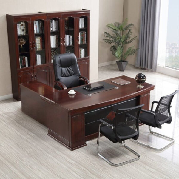 orthopedic office seat, half glass filing cabinet, recliner directors seat, mahogany coffee table, round dining table, 3-door mahogany filing cabinet