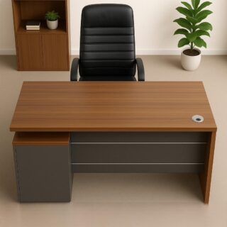 1-way office workstation, 4-way curved office workstation, 2-link office waiting bench, executive visitors seat, 3-door mahogany finish office waiting filing cabinet, adjustable orthopedic office seat