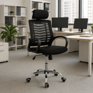 2m executive desk ,chrome office seat, headrest office seat, clerical office seat, black foldable office seat, 5-seater office waiting sofa, 1200mm coffee table, clerical office seat