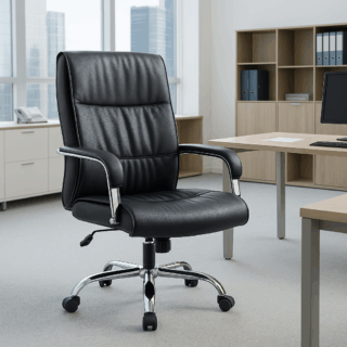 2m executive desk ,chrome office seat, headrest office seat, clerical office seat, black foldable office seat, 5-seater office waiting sofa, 1200mm coffee table, clerical office seat