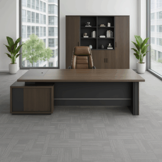 2m executive desk ,chrome office seat, headrest office seat, clerical office seat, black foldable office seat, 5-seater office waiting sofa, 1200mm coffee table, clerical office seat