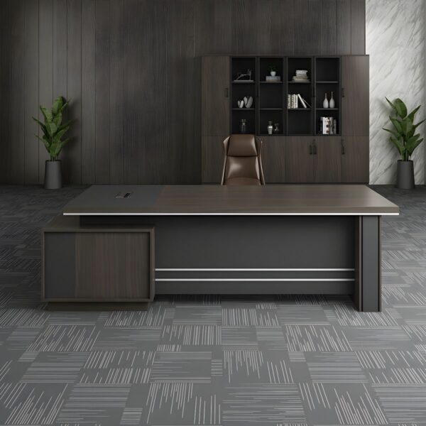 2m executive desk ,chrome office seat, headrest office seat, clerical office seat, black foldable office seat, 5-seater office waiting sofa, 1200mm coffee table, clerical office seat